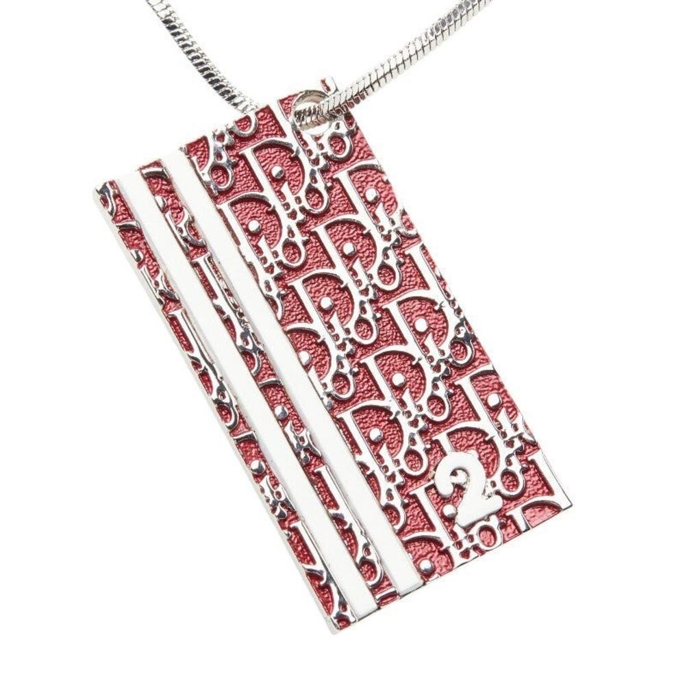 Dior Trotter Number 2 Necklace Metal Silver
